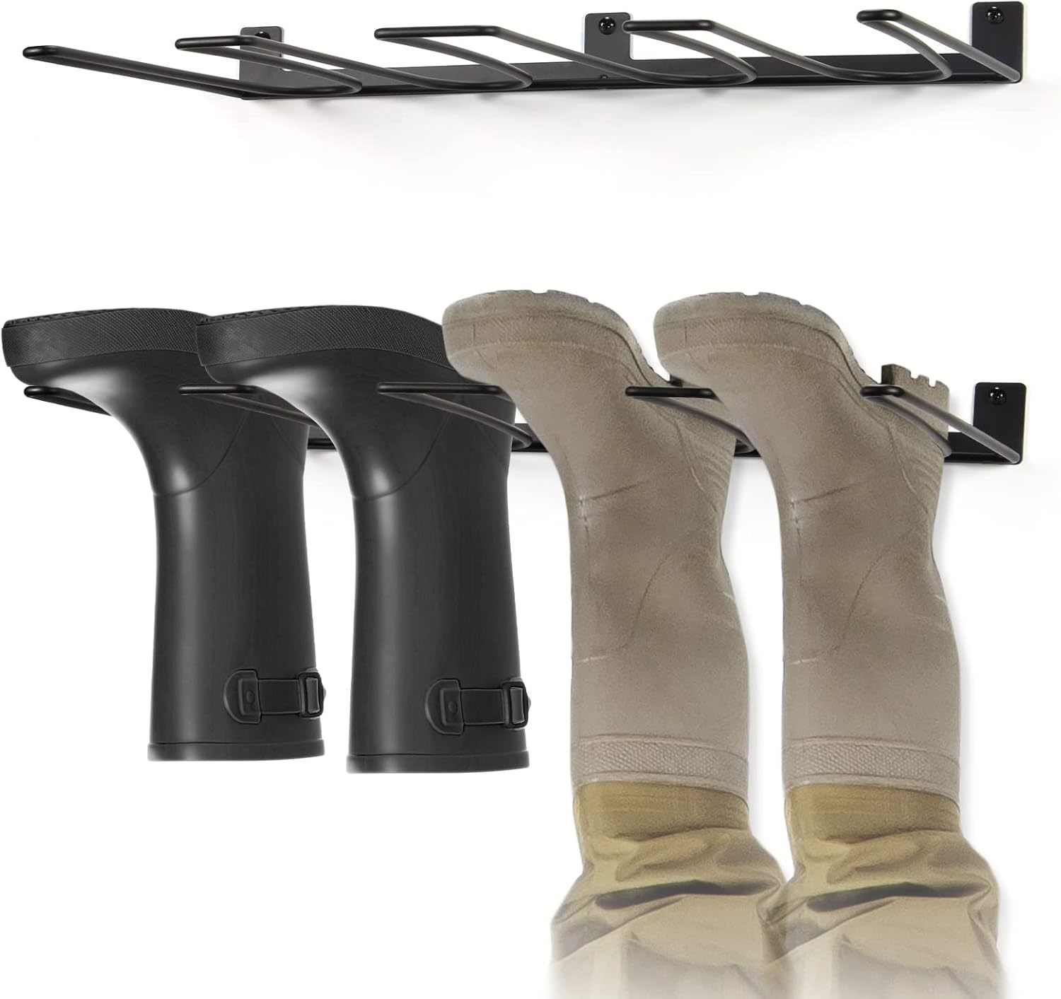 Cowboy Boot Holder, Orless Wader Hangers 4-Pair Boot Rack Garage Storage, - $38.95