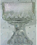 Vintage Jeanette Glass Clear Square &#39;Wedding Cake Box&#39; Pedestal Dish w/N... - £13.32 GBP