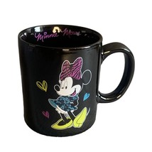 Disney Minnie Mouse Black Coffee Tea Mug Cup Minnie&#39;s Signature Hearts - £10.84 GBP