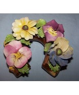 Vintage Buckfast-marked Floral Decorated Ceramic Horseshoe - $16.50