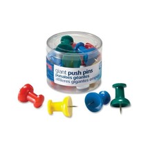 Officemate Giant Push Pins 1.5 Inch, Assorted Colors, Tub of 12 (92902)  - $44.00