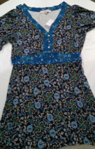 NWT Loft Dress Paisely and Floral print size Medium Black and Blue - £39.04 GBP