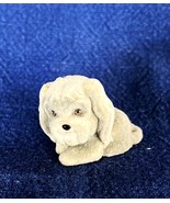 Vintage Puppy in My Pocket 1.5 x 1.25&quot; Miniature Flocked Gray Dog Long Ears - $112.71 MXN