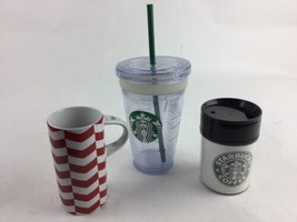 Starbucks ToGo Tumbler 16oz 2011 Insulated cold cup Clear Lot Mugs Lids - £12.09 GBP