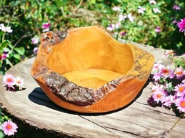 Red Cedar Live Edge Bowl Hand Made From Salvaged Wood By Local PNW Artist - £70.10 GBP