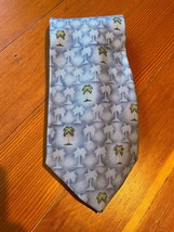 Off Island Tommy Bahama 100% Silk Blue Palm Tree Patterned Classic Neck Tie - £13.55 GBP
