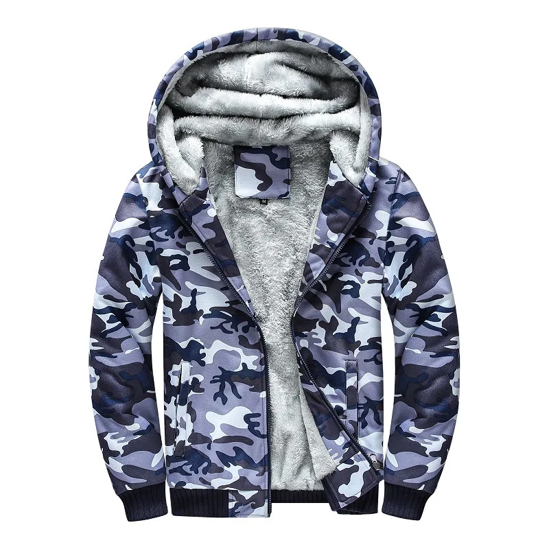 Winter Jacket Men Hooded Fleece  Clothing Male Windbreakers Warm Thick Coat - £186.21 GBP