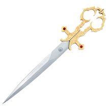 Munetoshi 10.25 Bodice Scissors Renaissance Dagger Gold/with Scabbard - £20.68 GBP