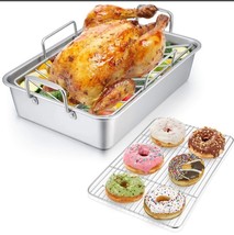 14 Inch Stainless Steel Turkey Roaster with Rack - $29.88 CAD