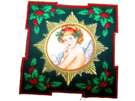 Christmas ANGEL w/DOVE 6.5x6.5&quot; potholders, sewing crafts, tulip paint (sew rm1 - £1.48 GBP