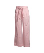 Pink Cotton Wide Leg Crop Pants - £20.44 GBP