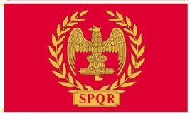 3X5 Roman Empire Crest Spqr Red Flag Banner Grommets 100D - £7.01 GBP