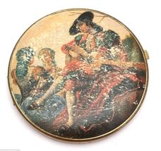 Vintage Giant Compact Scenic Mirror Magnifying Side 4.5" - $30.29