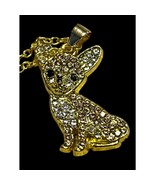 Sparkling Rhinestone Chihuahua Pendant Necklace - $220.26 MXN