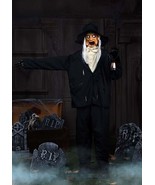 THIS IS HALLOWEEN! HUGE 7&#39; GRAVE ROBBER w LED LANTERN ANIMATRONIC HAUNT ... - $345.39