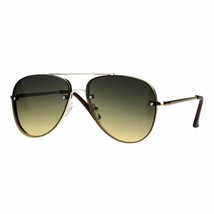 Rims Behind Lens Aviator Sunglasses Designer Style Metal Frame UV 400 - £8.77 GBP