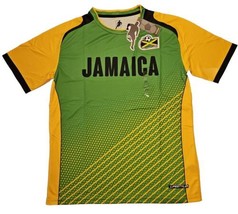 Jamaica Soccer Football Jersey Mens XXL Yellow Green DryFit Futbol Short Sleeve - $39.34