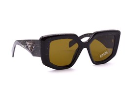 New Prada Pr 14ZS Black Yellow Marble Dark Brown Authentic Sunglasses 50-18 - $271.15
