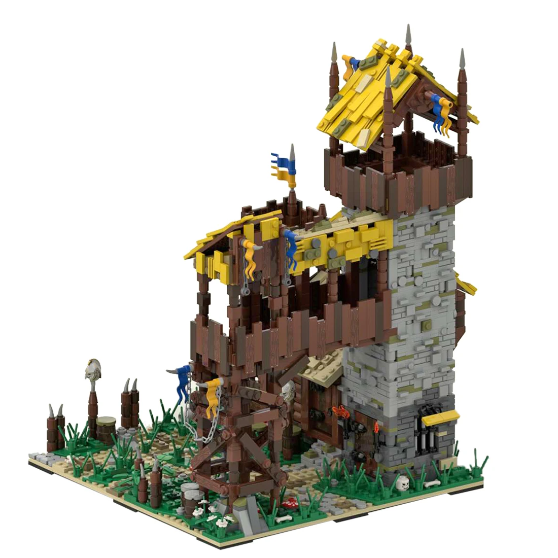 2568Pcs MOC-87489 Orc Outpost Medieval Observation Tower Model Building Block - £291.27 GBP
