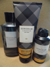 GINGHAM LEGEND Men&#39;s Bath &amp; Body Work Shower Gel/Body Cream &amp; Body Spray - £37.83 GBP