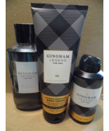 GINGHAM LEGEND Men&#39;s Bath &amp; Body Work Shower Gel/Body Cream &amp; Body Spray - £38.21 GBP