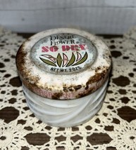 Vtg Advertising Desert Flower Milk Glass Jar Cream Deodorant 2 oz. parti... - £27.02 GBP