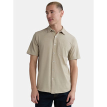George Men&#39;s Short Sleeve Knit Button Front Shirt 2XL (50/52) Sand Storm... - $18.99