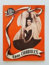 1948 Vintage Earl Carroll Theatre Restaurant Hollywood Ca 10th Year Anniv 24pg - £69.59 GBP