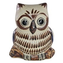 Vintage Tonala Owl Bird Figurine Mexico Folk Art Pottery Figurine Reyna 4.75&quot; - £19.68 GBP