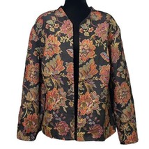 Sandra Darren Floral Beaded Tapestry Art To Wear Blazer Jacket Size 24W - £11.73 GBP