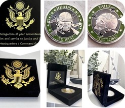 * HEADS WE WIN TAILS YOU LOSE SNIPER ARMY NAVY AIR FORCE CHALLENGE COIN USA - £21.41 GBP