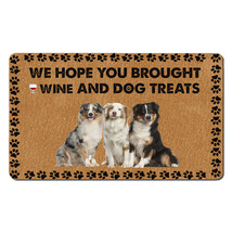 Funny Australian Shepherd Dogs Doormat Wine &amp; Dog Treats Mat Gift For Do... - £31.10 GBP