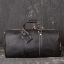 High Quality Large Genuine Leather Business Men Travel Bags Vintage Brown Coffee - £369.49 GBP