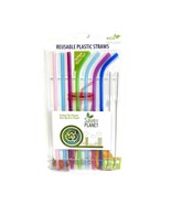 Plastic Drinking Straws Eco Friendly Reusable BPA Free  With Cleaning Br... - $150.58 MXN
