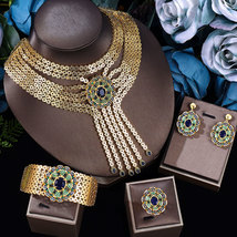 2022 Libya Dubai Hot Sale 24k Gold Plated Wedding Bridal Jewelry Sets For Women - £213.38 GBP