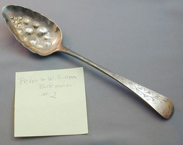 1813 Peter &amp; William Bateman Repousse Sterling Berry Spoon Large #2 - £78.47 GBP