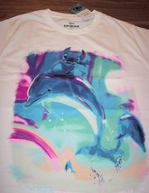 Walt Disney Lilo &amp; Stitch Surfing Dolphin Pop Art T-Shirt Large New w/ Tag - £15.58 GBP