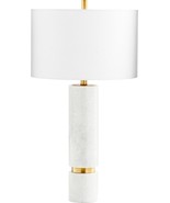 Table Lamp CYAN DESIGN ARCHER 1-Light Brass Off-White Marble Iron Linen ... - £854.38 GBP