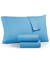 Tommy Hilfiger Channel Island Chevron Cotton Pillowcase Pair Size:KING,Blue - £36.64 GBP