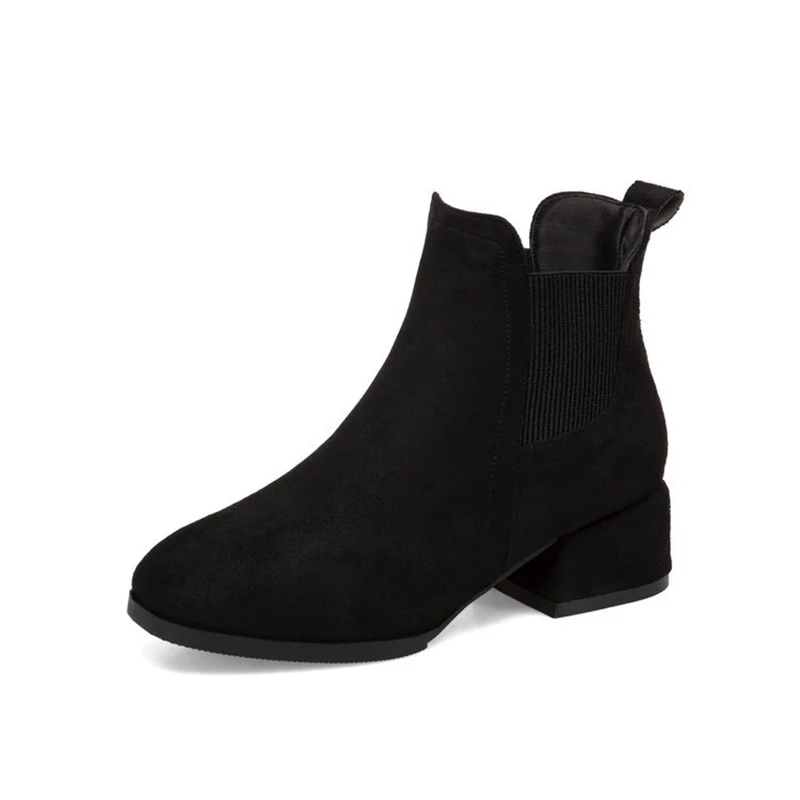 booties woman 2024 autumn   chelsea Ankle boots    wees slip on short boot mid h - £179.53 GBP