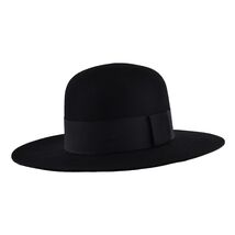 Wide Brim Bolero Round Cr Hat – Black 100% Wool Felt Round Crown Stiff F... - $48.99+