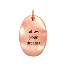 Motivational “follow your dreams” Rose Gold Over Sterling Silver Charm Pendant - £11.06 GBP