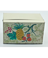 Vintage Design J Chen Metal Recipe Box Recipes Pineapple Fruit n Berries - £10.01 GBP