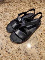 ECCO Womens Flowt  Black Leather Ankle Strap Shoes 40 (9-9.5 women) - $74.25