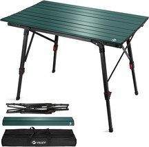 VILLEY Portable Camping Table with Adjustable Legs, Lightweight Aluminum Folding - £107.90 GBP