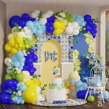 207Pcs Royal Blue Yellow Balloon Arch Kit For Summer Lemon Birthday Wedding Part - $25.99