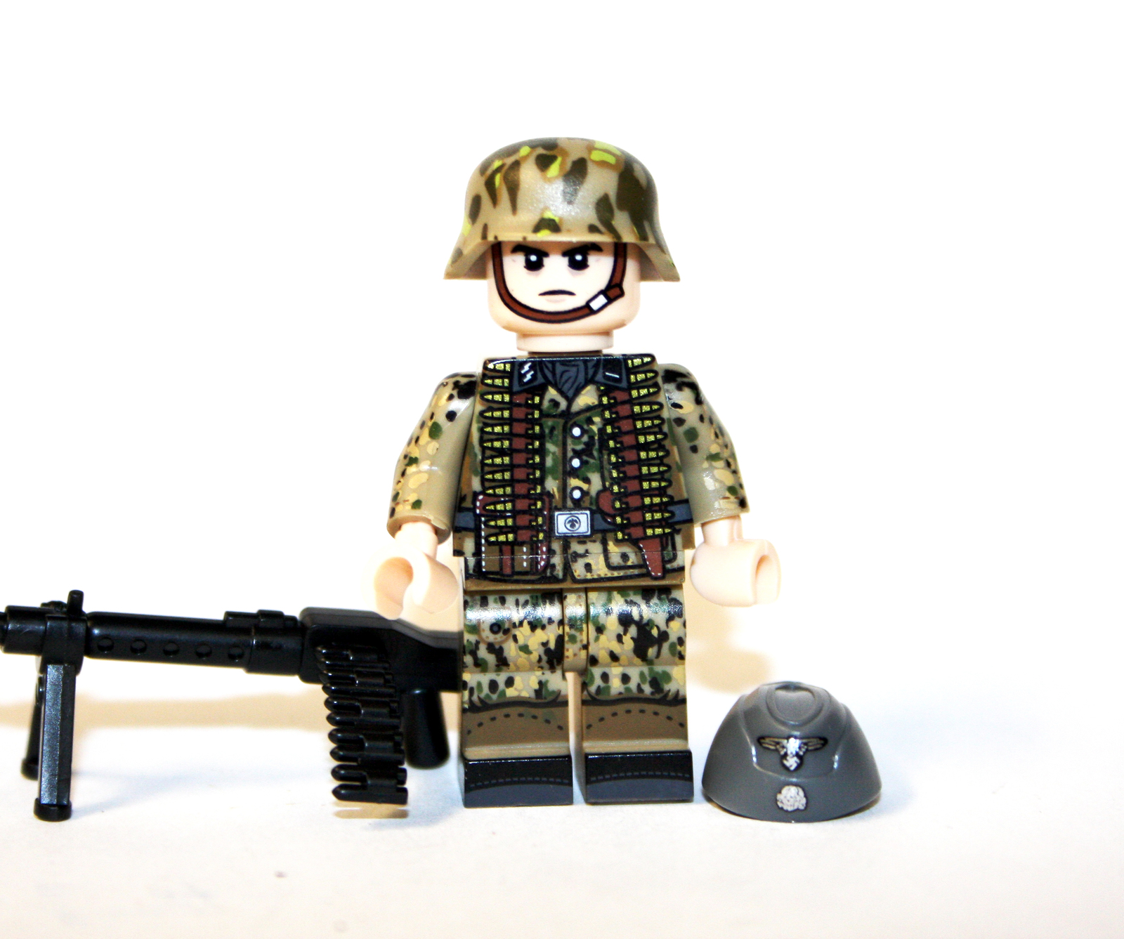 Building Waffen Ss Pea Dot Camo Ww2 Army Mg42 Minifigure Custom - $8.10