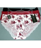 3 Laura Ashley Solids Floral NO SHOW Crocheted Back Lace Panties Wm&#39;s NW... - $39.64 CAD