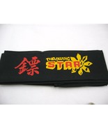 BLACK color NINJA head band THROWING star 100% cotton 42&quot;new - £3.99 GBP