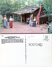 North Carolina Cherokee Native American Cabin Pounding Corn Vintage Postcard - £7.51 GBP